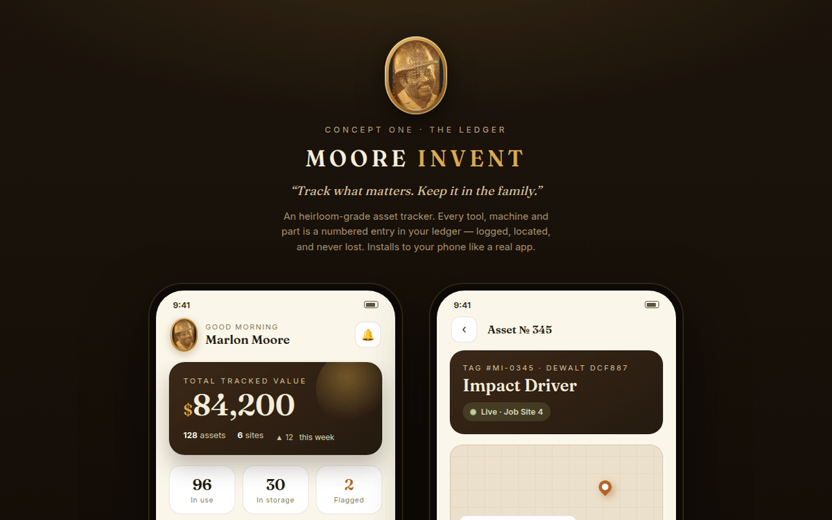 Moore Invent’s Ledger, delivered