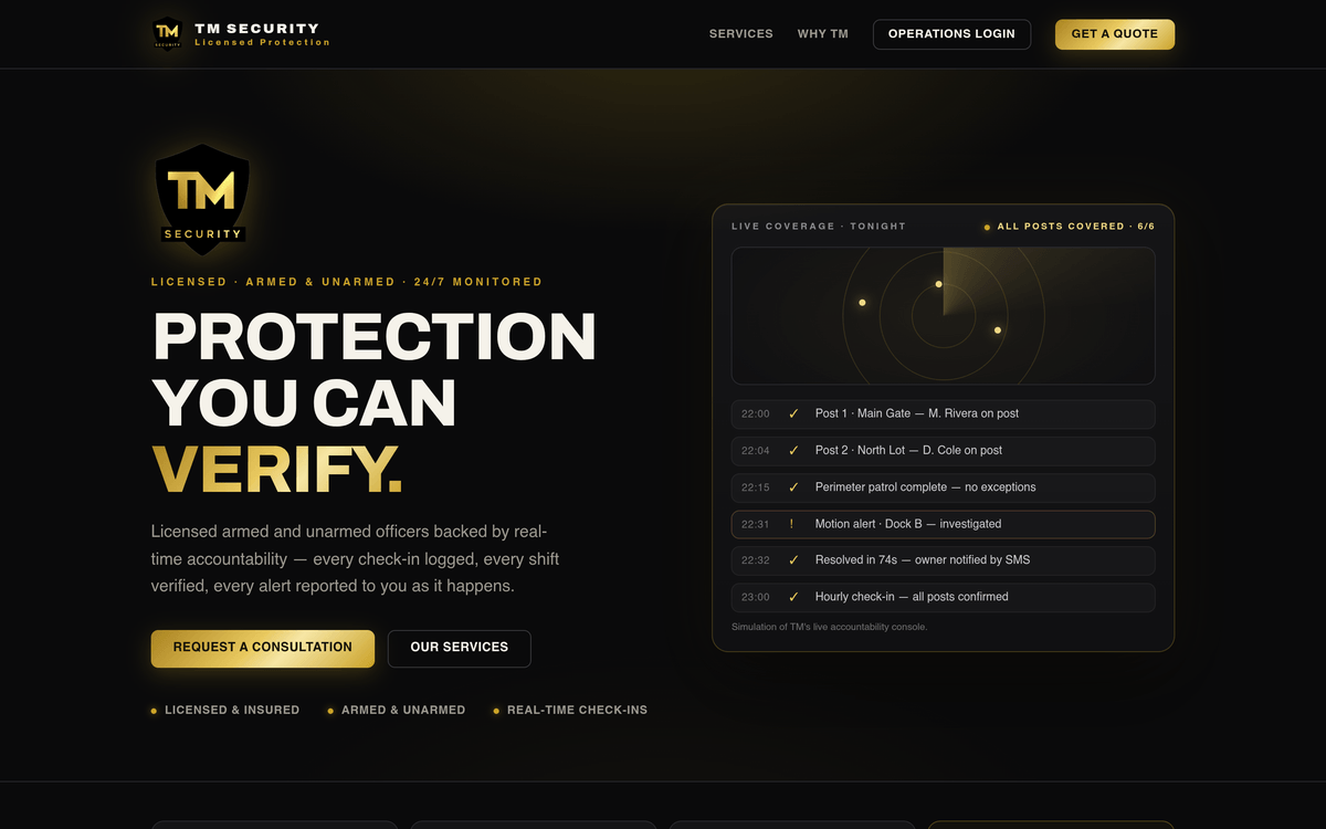 TM Security website